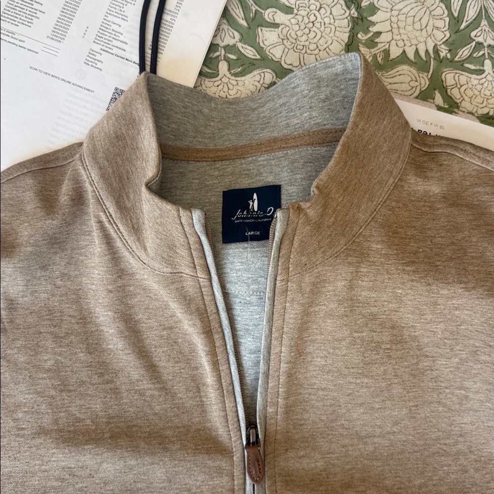 johnnie-O Light tan quarter Zip-Up Sweater